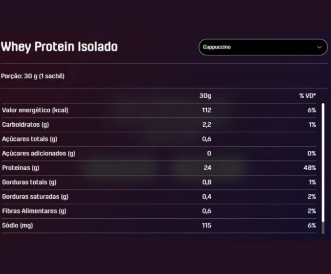 WHEY PROTEIN ISOLADO CAPPUCCINO SACHÊ - DUX