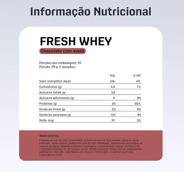 FRESH WHEY CHOCOLATE E AVELÃ SACHÊ - DUX