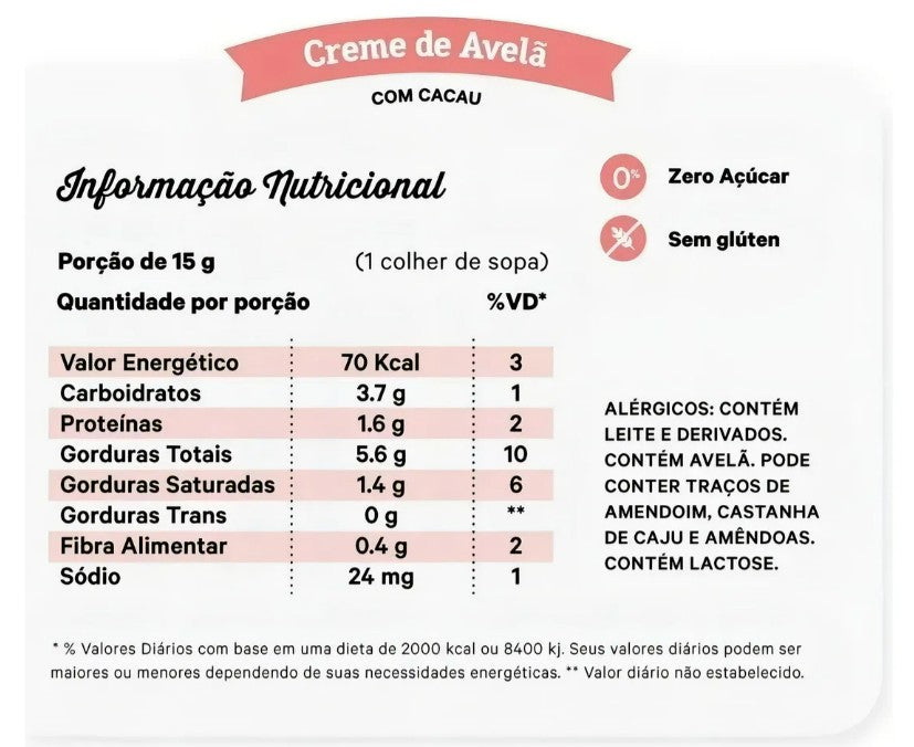 CREME DE AVELLAN COM CACAU - NUTRISSIMA