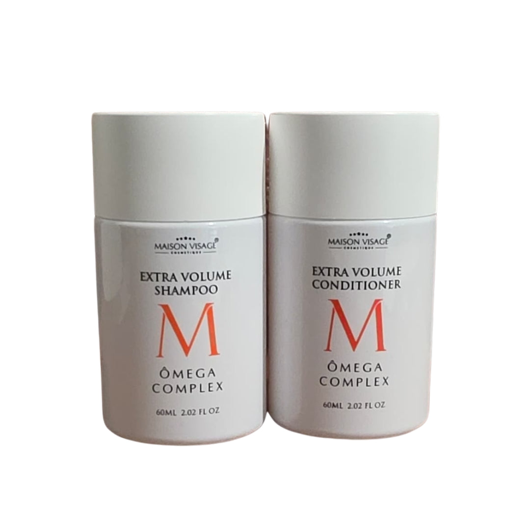KIT MINI ÔMEGA COMPLEX SHAMPOO + CONDICIONADOR 60ML - MAISON VISAGE