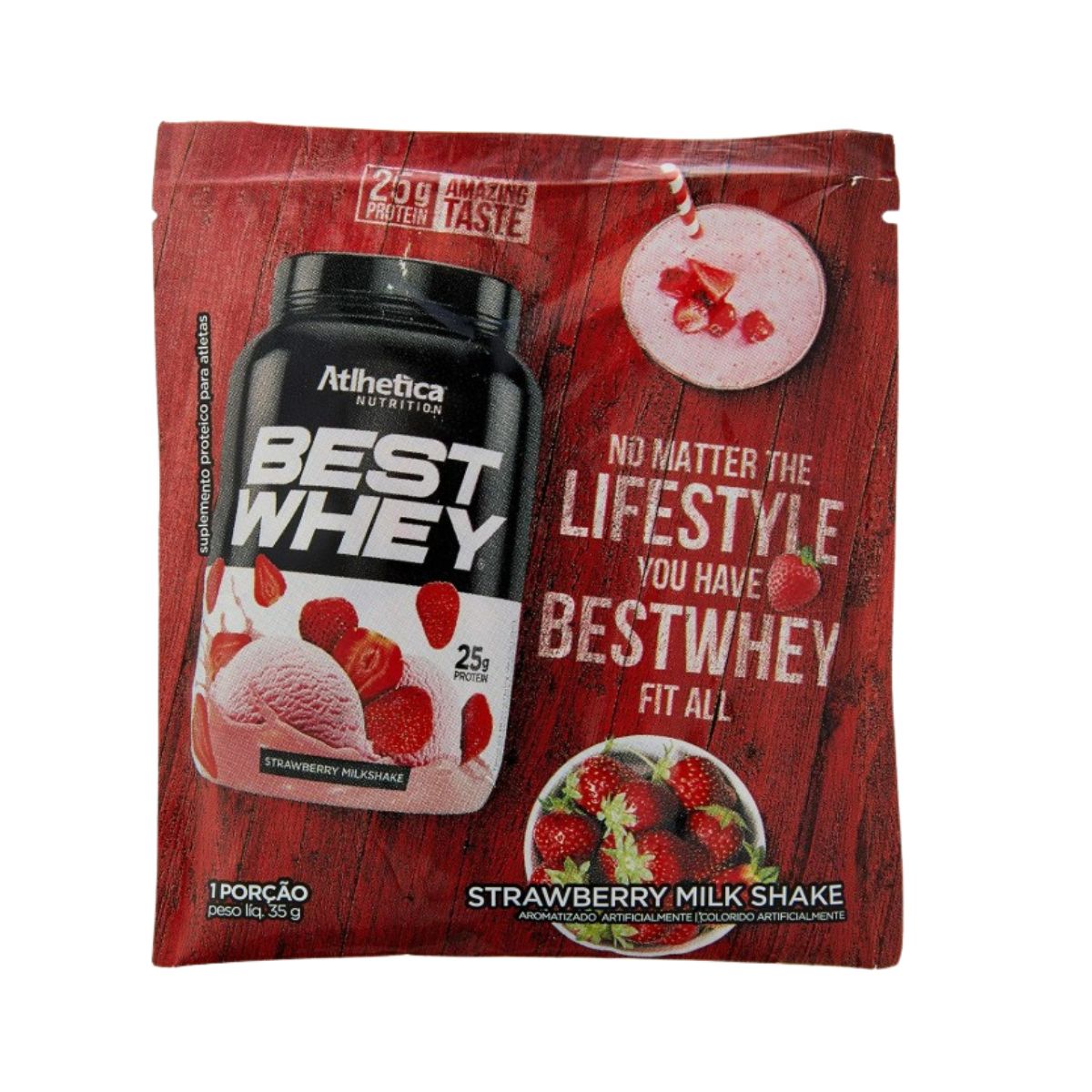 BEST WHEY STRAWBERRY MILKSHAKE SACHÊ - ATLHETICA NUTRITION