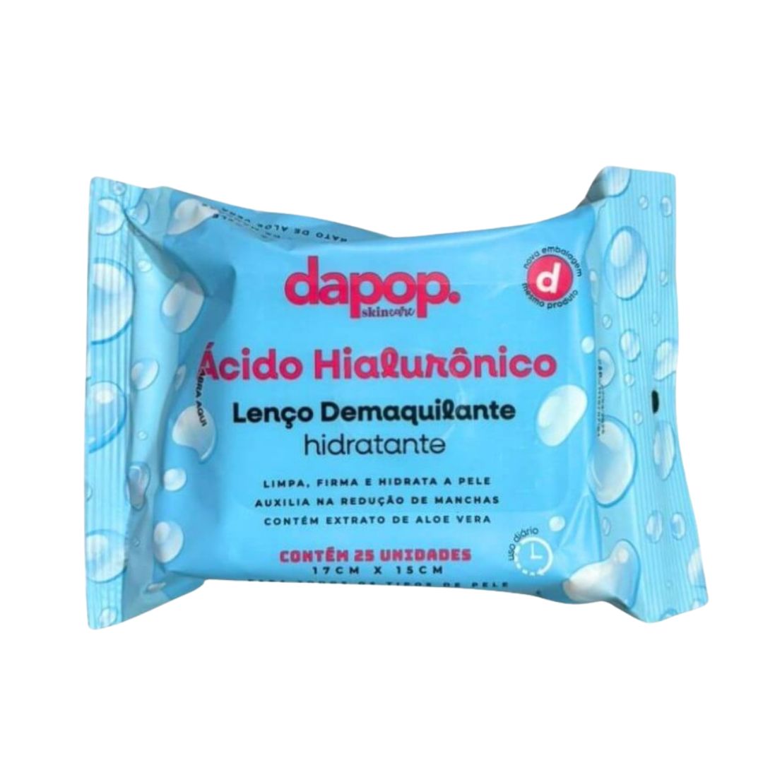 LENÇO DEMAQUILANTE ÁCIDO HIALURÔNICO - DAPOP