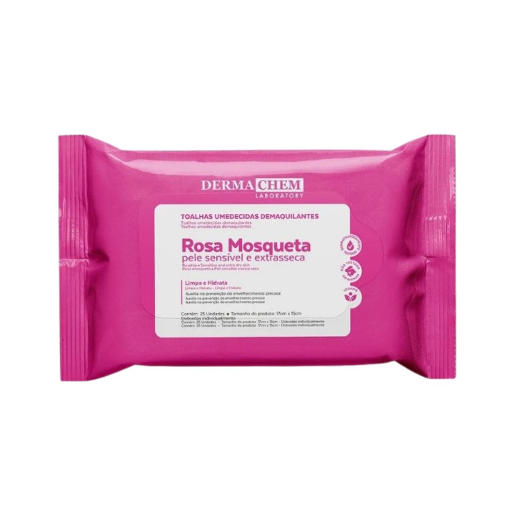 LENÇO DEMAQUILANTE ROSA MOSQUETA - DERMACHEM