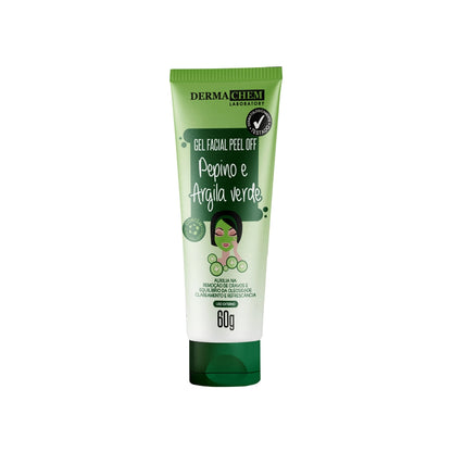 GEL FACIAL PEEL OFF PEPINO E ARGILA VERDE - DERMACHEM
