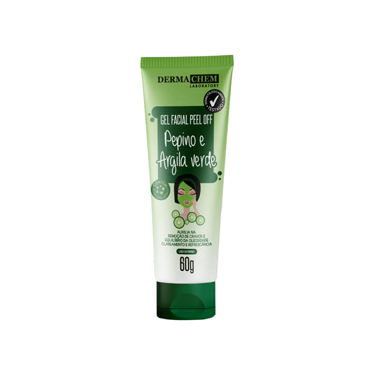 GEL FACIAL PEEL OFF PEPINO E ARGILA VERDE - DERMACHEM