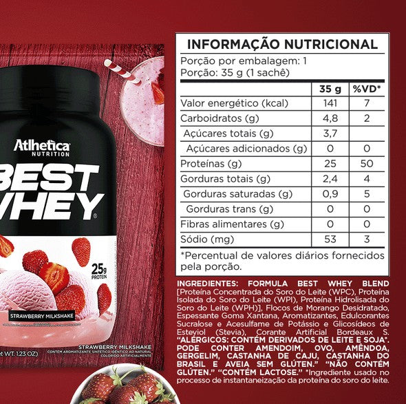 BEST WHEY STRAWBERRY MILKSHAKE SACHÊ - ATLHETICA NUTRITION