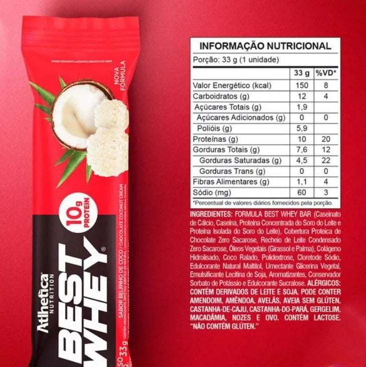 BARRA DE PROTEINA BEST WHEY BAR BEIJINHO DE COCO UNID.- ATLHETICA NUTRITION