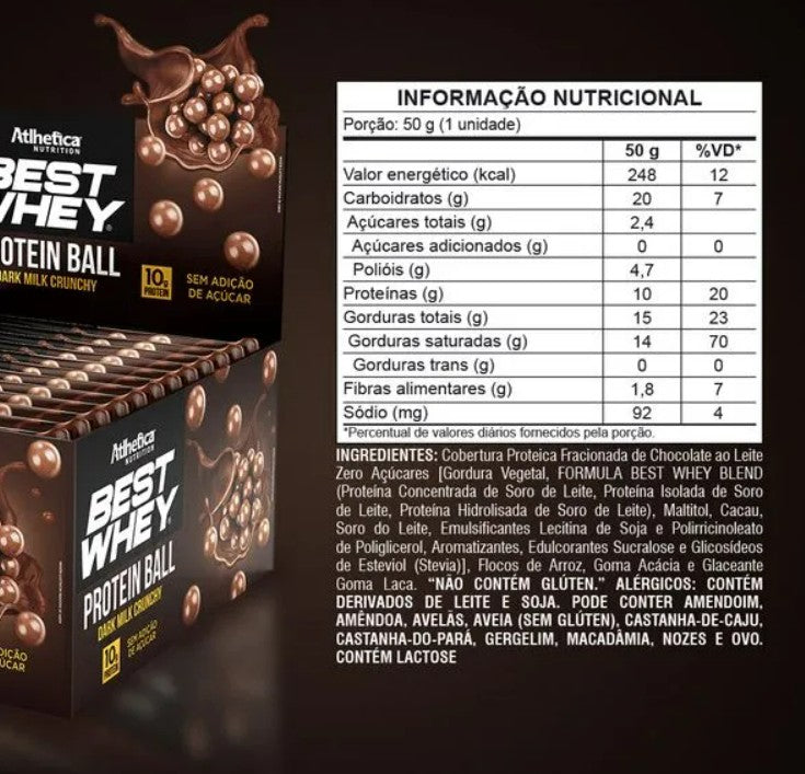 BEST WHEY PROTEIN BALL CHOCOLATE PRETO UNID.- ATLHETICA NUTRITION