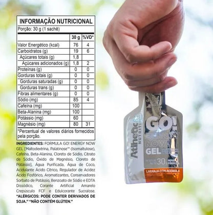 GO! ENERGIA NOW! GEL LARANJA COM ACEROLA UNID. - ATLHETICA NUTRITION