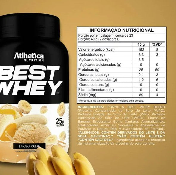 BEST WHEY PROTEIN BANANA CREAM 900G - ATLHETICA NUTRITION