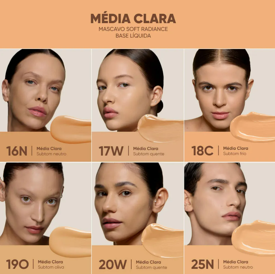 BASE LIQUIDA SOFT RADIANCE - MASCAVO