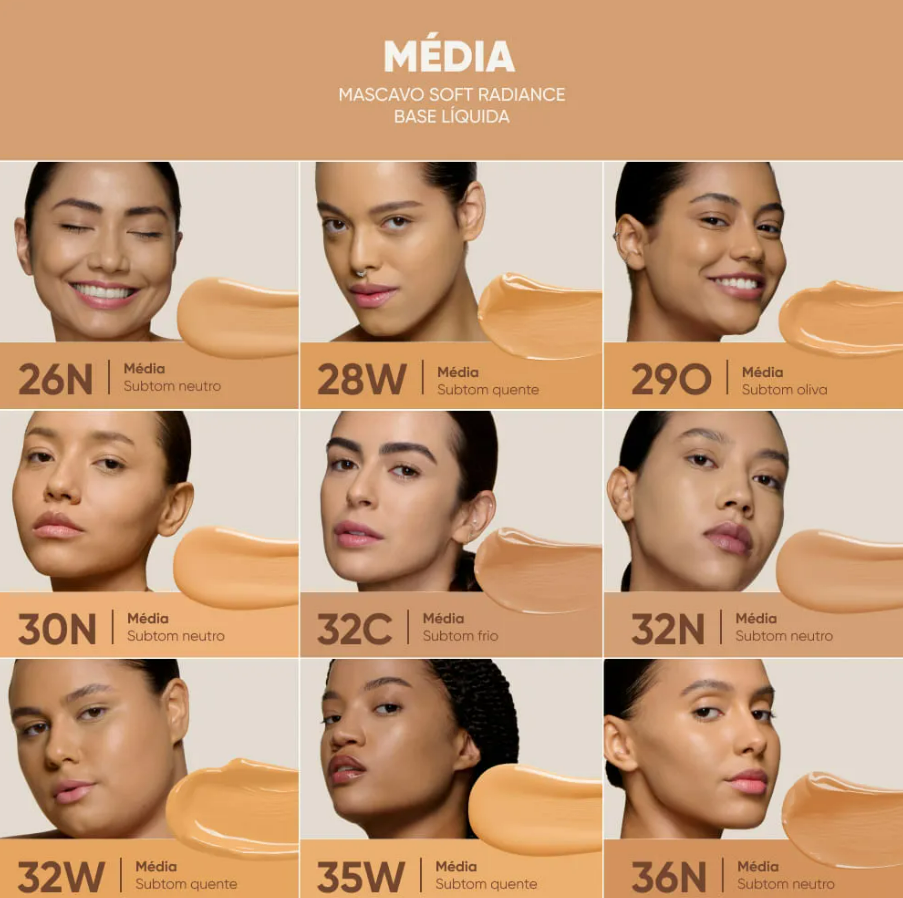 BASE LIQUIDA SOFT RADIANCE - MASCAVO