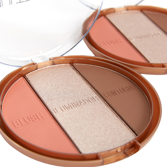 PALETA 3 EM 1 (CONTORNO, BLUSH E ILUMINADOR) - VIVAI