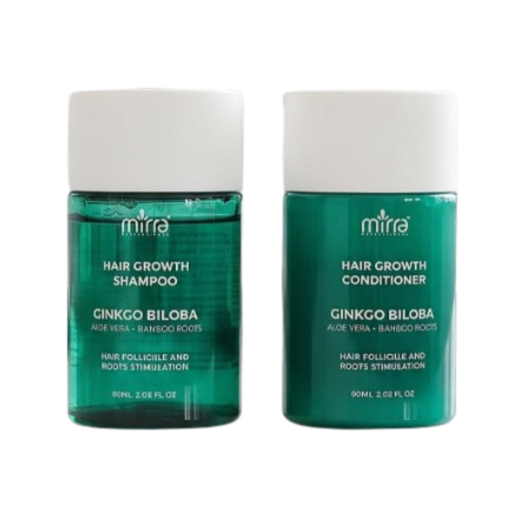 KIT MINI GINKGO BILOBA SHAMPOO + CONDICIONADOR 60ML - MIRRA COSMÉTICOS